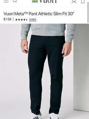 Vuori Slim Athletic Pants in Black